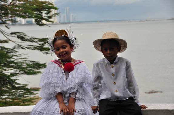 Pose para fotos no Casco Viejo da Cidade do Panamá, capital do país